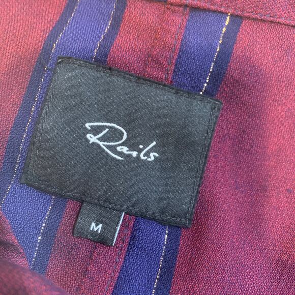 Rails Metallic Striped Button Front Top - Picture 9 of 9